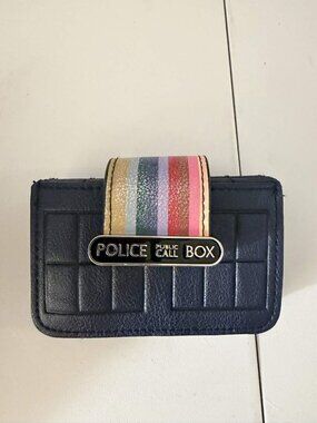 Dr. Who Public Call Police Box Rainbow Wallet Accordion Card Holder